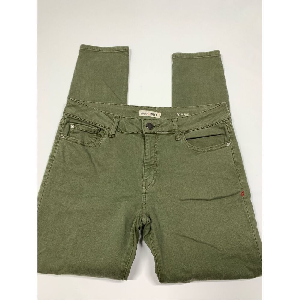 006 Warp + Weft Jfk New York City Skinny Green Jean Size 29x29